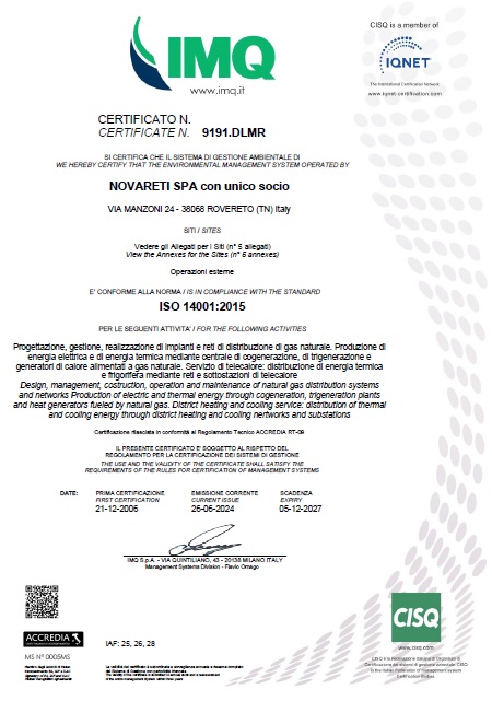 Certificato e allegati 14001